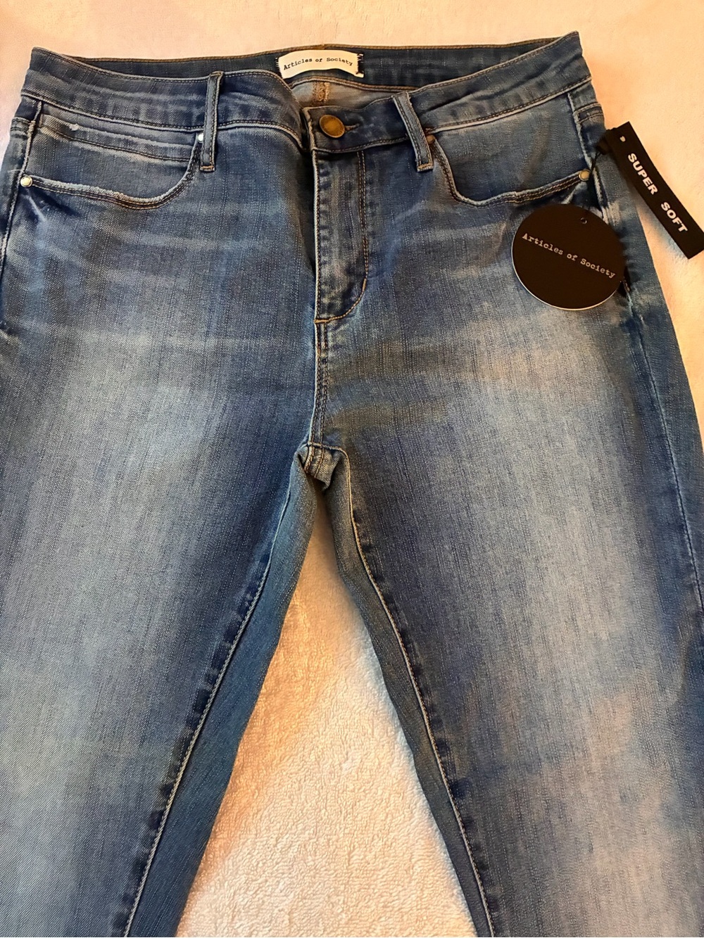 Articles Of Society Light Blue Skinny Jeans - Mid Rise Stretch